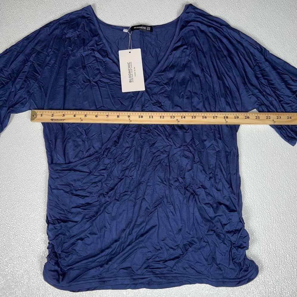 Bloomchic Solid Gathered Button Dolman Sleeve Wra… - image 8